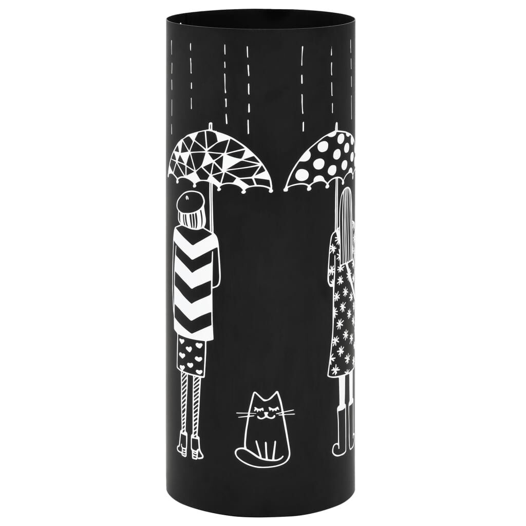VidaXL Portaombrelli In Acciaio Bianco - Con Vaschetta Raccogligocce - 18 X 48,5 Cm