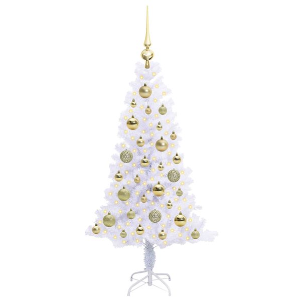 vidaXL Albero di Natale artificiale Bianco 120 cm PVC e Acciaio