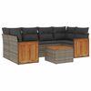 vidaXL Set Divani da Giardino 7 pz con Cuscini Grigio in Polyrattan