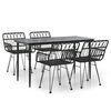 vidaXL Set da Pranzo da Giardino 5 pz Nero in Polyrattan