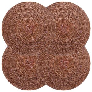 vidaXL Tovagliette in erba di mare 4 pz Marrone 100% Erba marina