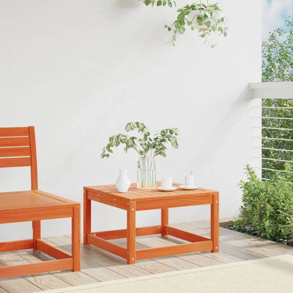 vidaXL Poggiapiedi da Giardino Marrone Cera in Legno Massello di Pino