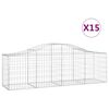 vidaXL Cesti Gabbioni ad Arco 15 pz 200x50x60/80 cm Ferro Zincato