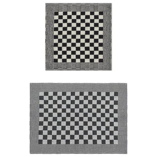 vidaXL Set Strofinacci 20 pz in Cotone Nero e Bianco