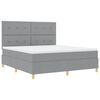 vidaXL Letto a Sorgente LED Grigio chiaro 180 x 200 cm Tessuto