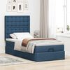 vidaXL Struttura Letto Pouf con Materasso Blu 90x190 cm in Tessuto