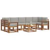 vidaXL Set di divani da esterno 8 pcs Grigio Naturale e Chiaro