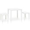 vidaXL Tavolo da Giardino con 2 Panche in Plastica Bianco