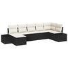 vidaXL Set Divano da Giardino 7 pz Nero polyrattan