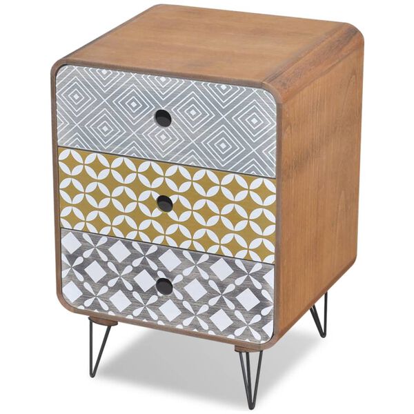 vidaXL Armadietto Laterale con 3 Cassetti Marrone