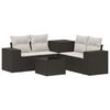 vidaXL Set di divani 6 pz Nero e Bianco Crema