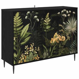 vidaXL Credenza RHENEN Rovere Nero 102 x 33 x 76 cm