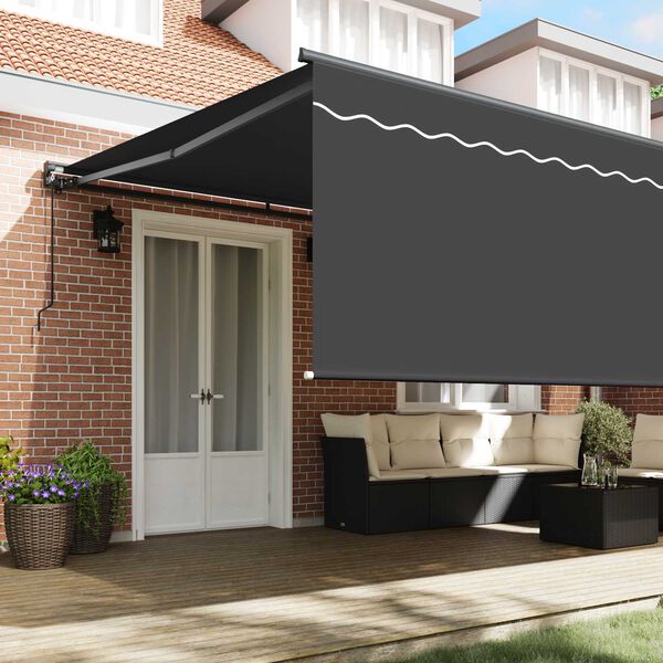 vidaXL Tenda Retrattile Antracite 500 &times; 300 cm Poliestere e Alluminio