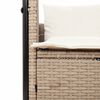 vidaXL Lettino Prendisole con Tetto e Tende Beige in Polyrattan