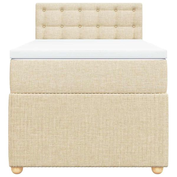 vidaXL Giroletto a Molle con Materasso Crema 90x200 cm inTessuto