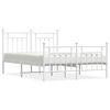 vidaXL Giroletto con Testiera e Pediera Metallo Bianco 150x200 cm