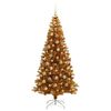 vidaXL Albero di Natale con 300 LED con supporto Oro 210 cm PET
