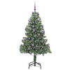 vidaXL Albero di Natale con 300 LED con supporto Verde 210 cm PVC