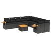 vidaXL Patio Sofa Set 10-Posti Black