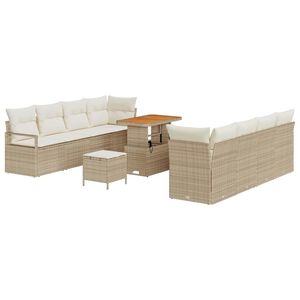 vidaXL Set Divano da Giardino Beige e Crema 90 x 55 x 71 cm