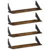 vidaXL Scaffali da parete 4 pz Rovere Fumo 70 x 20 x 17 cm