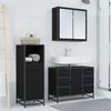 vidaXL Set di mobili per il bagno 3 pcs Rovere Nero Legno multistrato