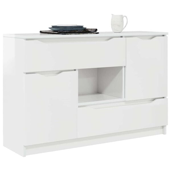vidaXL Credenza Bianco Lucido 100 x 30 x 65,6 Legno multistrato