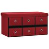 vidaXL Cassapanca Pieghevole Rosso Vino 76x38x38 cm in Simil Lino