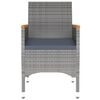 vidaXL Set da Pranzo Giardino 7 pz Polyrattan e Vetro Temperato Grigio