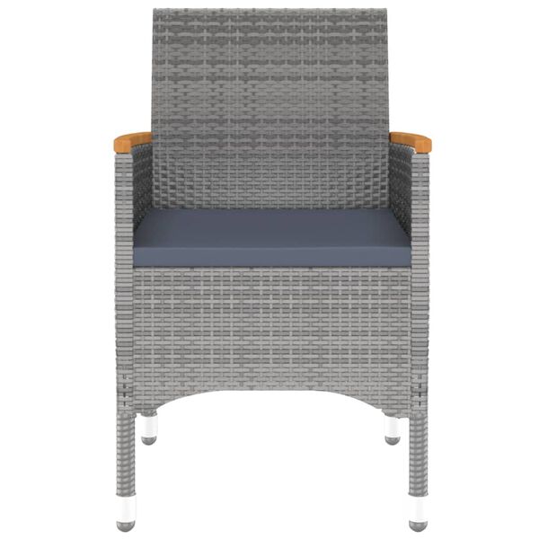 vidaXL Set da Pranzo Giardino 7 pz Polyrattan e Vetro Temperato Grigio