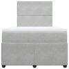 vidaXL Giroletto a Molle con Materasso Grigio Chiaro 120x200cm Velluto