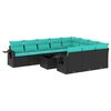 vidaXL Set Divani da Giardino 11 pz con Cuscini Nero in Polyrattan