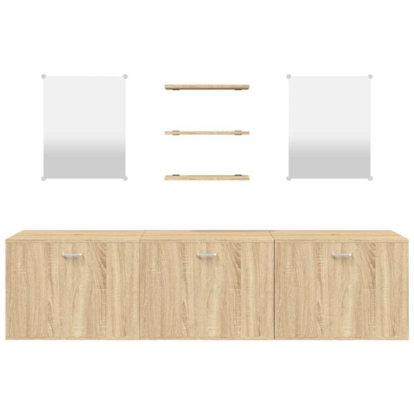 vidaXL Set Mobili da Bagno 6 pz Rovere in Legno Multistrato