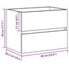 vidaXL Mobile Lavabo Rovere Nero 60x38,5x45 cm in Legno Multistrato