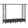 vidaXL Letto Rialzato con Griglia e Tetto Marrone 203 x 40 x 127 cm PP
