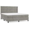 vidaXL Giroletto a Molle con Materasso Grigio Chiaro 160x200cm Velluto