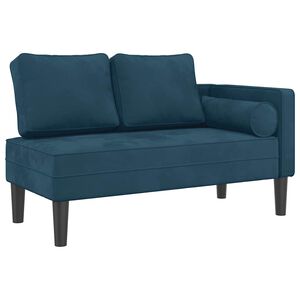 vidaXL Chaise Longue con Cuscini Blu in Velluto