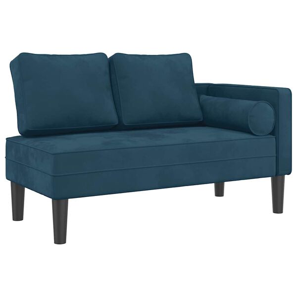 vidaXL Chaise Longue con Cuscini Blu in Velluto