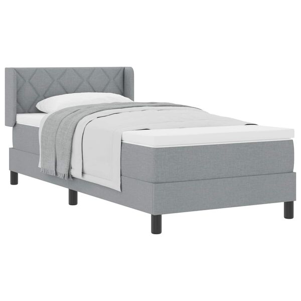 vidaXL Letto a molle Grigio chiaro 200 x 100 cm Poliestere
