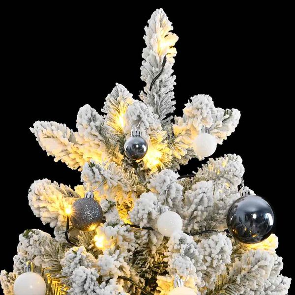 vidaXL Albero Natale Incernierato con 300 LED e Palline 240 cm