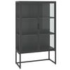 vidaXL Credenza Alta Antracite 80x35x135 cm Acciaio e Vetro Temperato