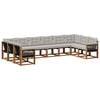 vidaXL Set di divani da esterno 10 pcs Naturale e Grigio chiaro