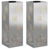 vidaXL Faro LED solare per sentieri 2 pcs Argento Acciaio inossidabile