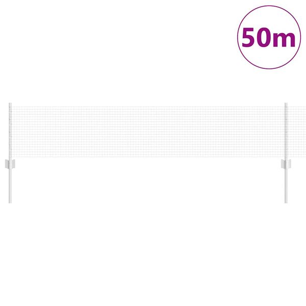 vidaXL Recinzione con Posto Argento 0,4 x 50 m Acciaio
