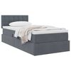 vidaXL Letto con Contenitore Grigio scuro 100 x 200 cm Velluto