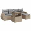 vidaXL Set Divano da Giardino 6 pz con Cuscini Beige in Polyrattan