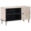 vidaXL Mobile TV Bianco 80 x 31,5 x 46 cm Legno di mango massello