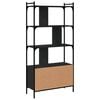 vidaXL Libreria con Ante Nera 76,5x30x154,5 cm Legno Multistrato