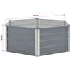vidaXL Letto di Coltura Rialzato 129x129x45 cm Acciaio Zincato Grigio
