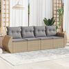 vidaXL Set Divano da Giardino 4 pz con Cuscini Beige in Polyrattan